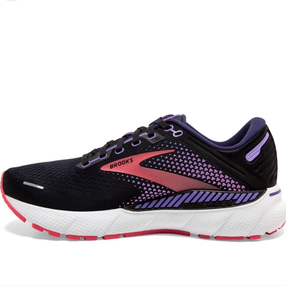 Brooks $150 Adrenaline GTS 22 Running Sneakers Size 8 Black Red Purple - Picture 3 of 3